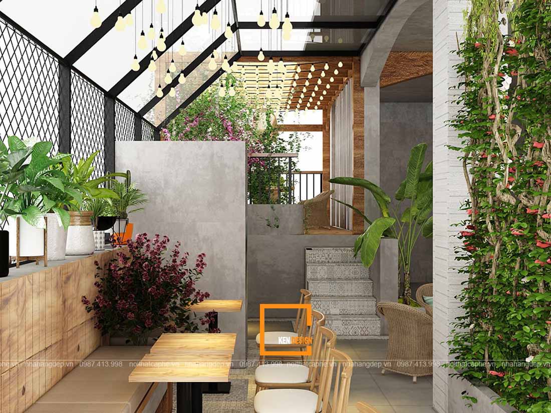 Thiết kế thi công quán cafe mô hình sân vườn